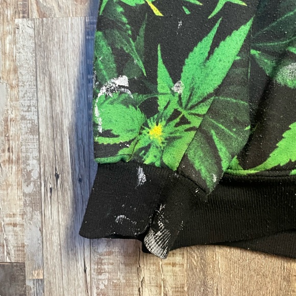SOLD - Weed y2k hooded sweater hoodie 2000s style paint splatter - Picture 5 of 6
